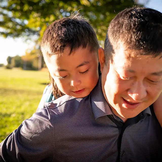 Max with dad