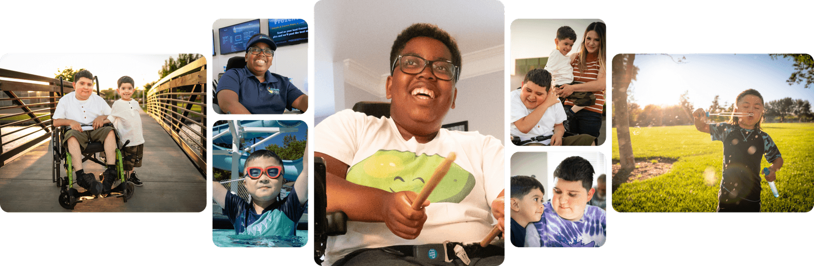 Image collage of children who have DMD